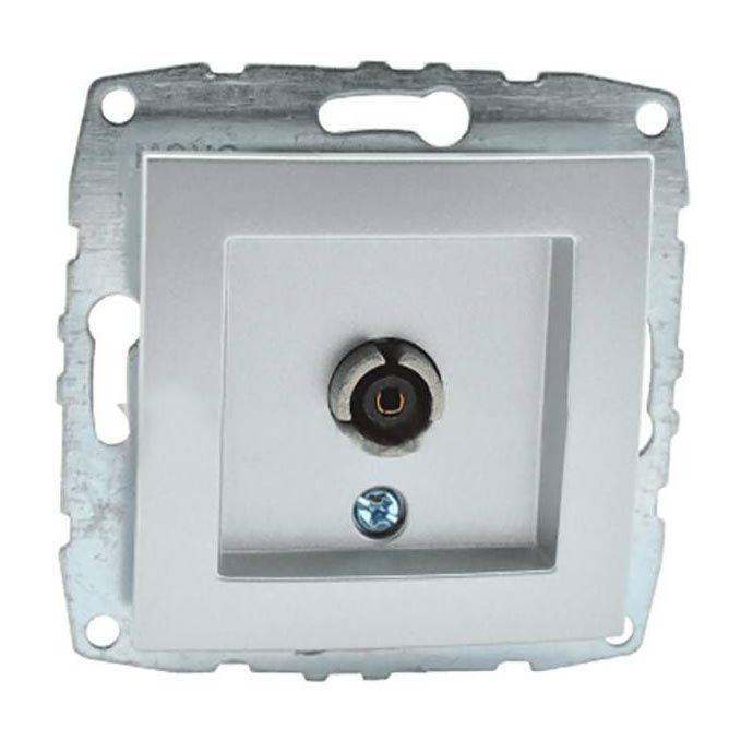 Розетка TV концевая с экраном механизм Mono Electric Despina/ Larissa серебро 500-002105-138