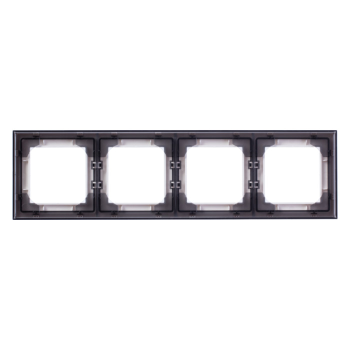 Рамка 4 поста ABB LEVIT, белый // дымчатый черный, 2CHH015040A6062