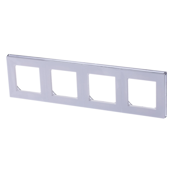 Рамка 4 поста ABB LEVIT, белый // дымчатый черный, 2CHH015040A6062