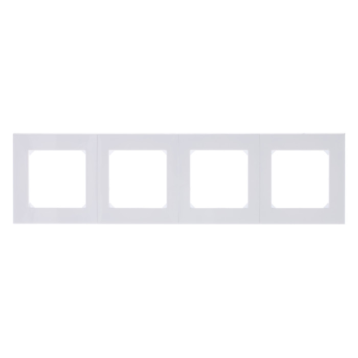 Рамка 4 поста ABB LEVIT, белый // дымчатый черный, 2CHH015040A6062